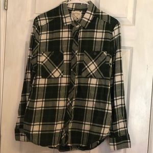 a L.A. Hearts plaid shirt (dark green,white,blue)